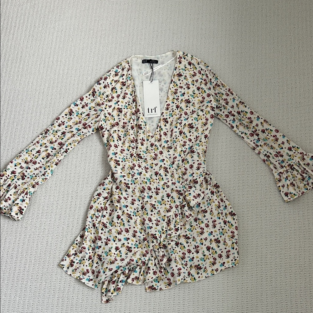 NWT Zara Multicolor Floral Dress Romper